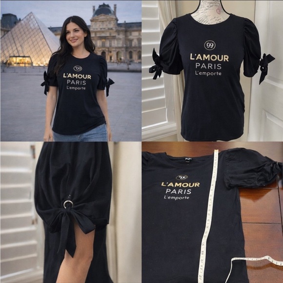 "River Island Size 2 Black Graphic Tee - Made in Portugal" - Picture 2 of 9